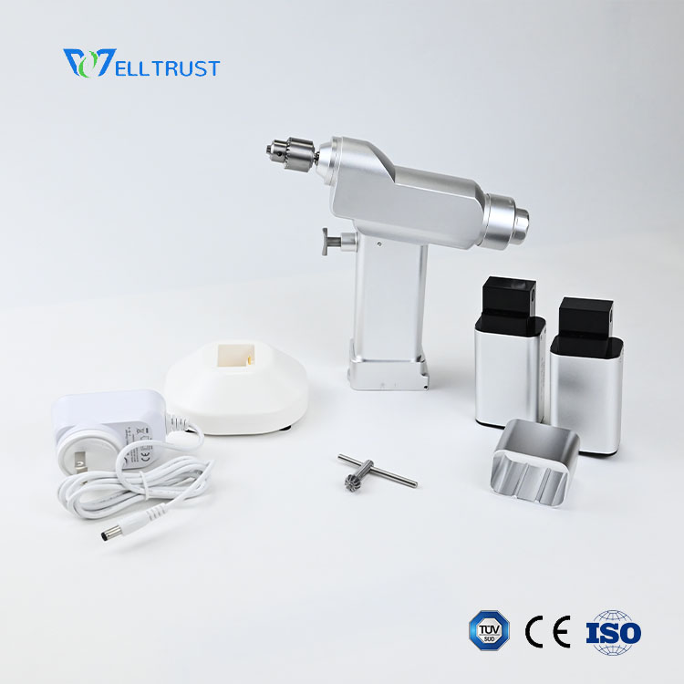 B-D140 veterinary cannulated orthopedic drill set with dual batteries and surgical accessories